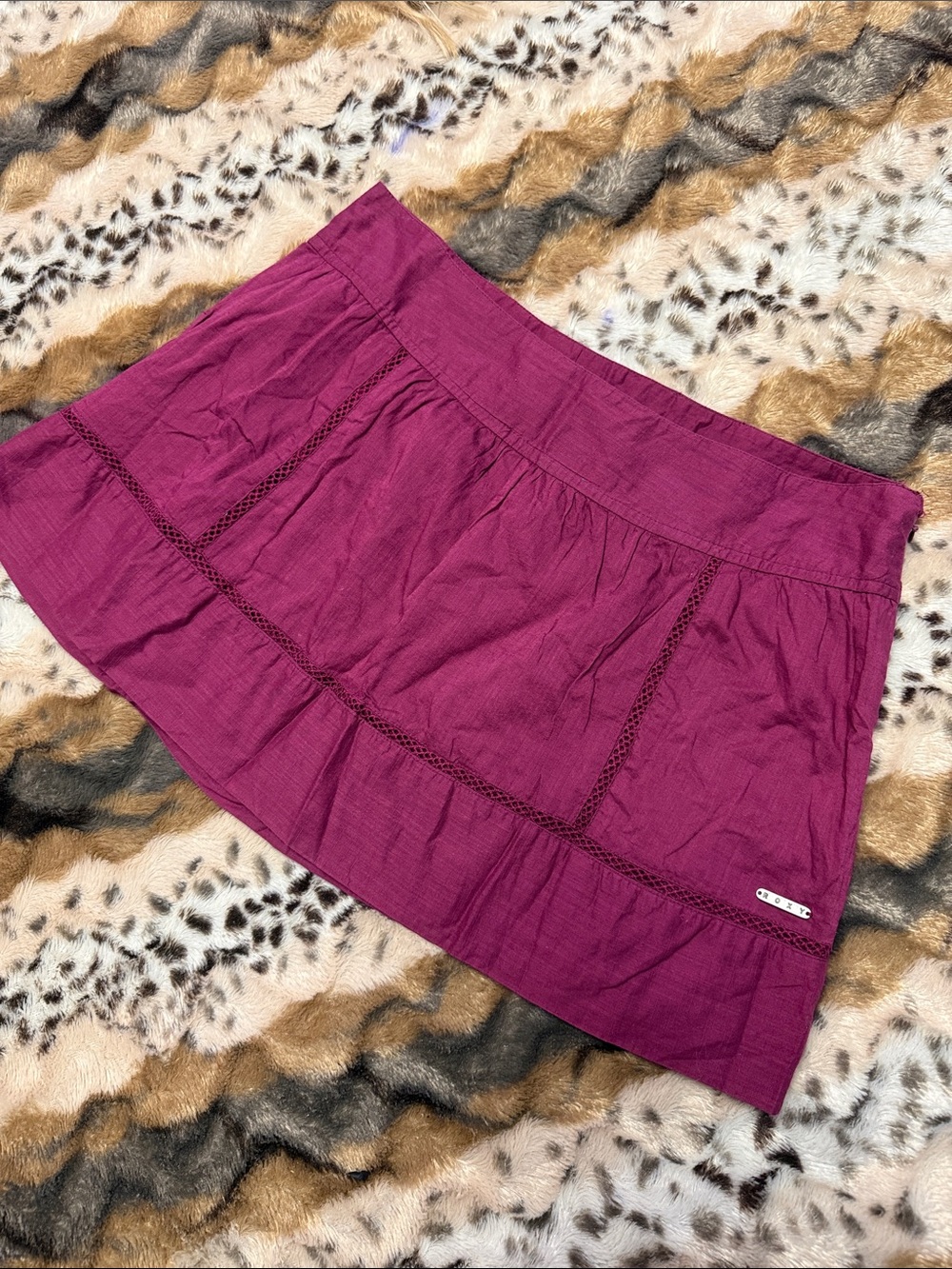 Roxy Berry Cotton Tiered Mini Skirt